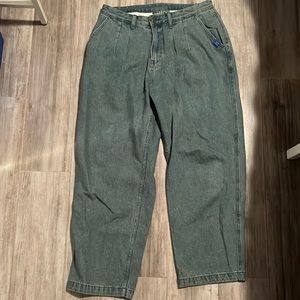 Unisex jean cow pants, light-wash blue, medium from WONABABI